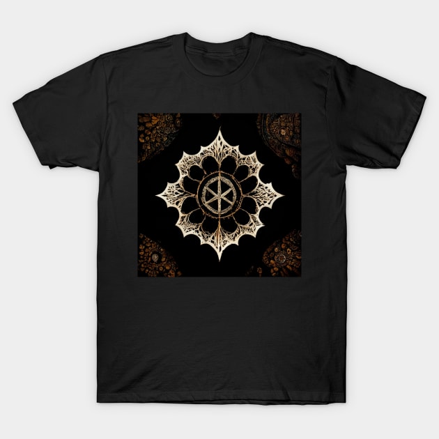 Gothic wheel mandala pattern T-Shirt by StoneyPhenix